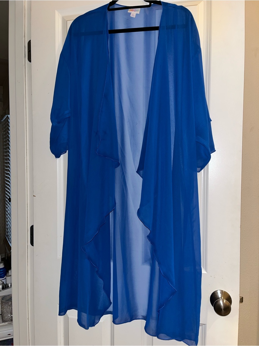 LuLaRoe Sheer Cobalt Blue Swim Cover-Up Kimono